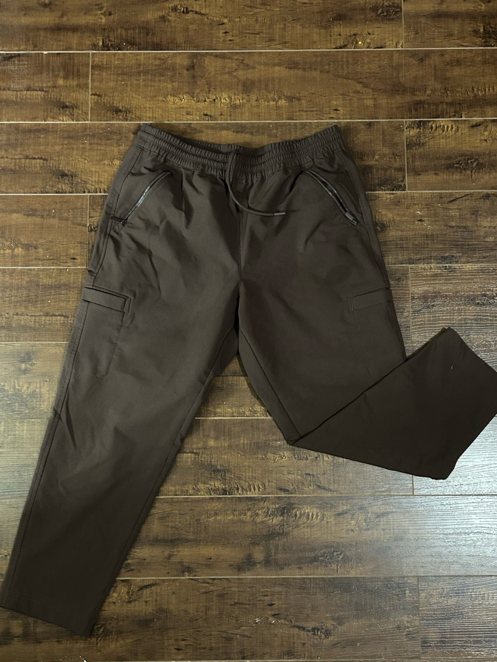 Old Navy Brown Track Joggers with Zipper Pockets